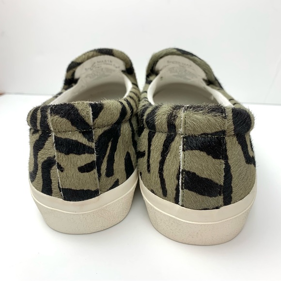 Madewell Sidewalk Slip On Sneakers in Zebra Calf Hair green black - Picture 10 of 12